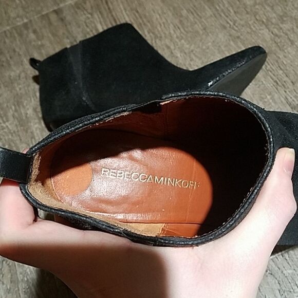 Rebecca Minkoff La Roux Glazed Black Booties 8 M - Picture 8 of 8